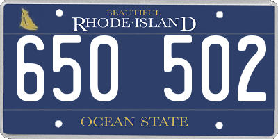 RI license plate 650502