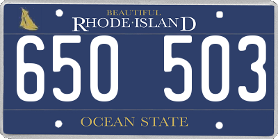 RI license plate 650503