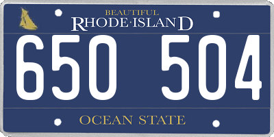 RI license plate 650504