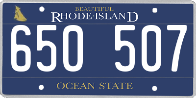 RI license plate 650507