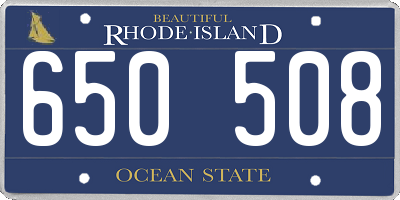 RI license plate 650508
