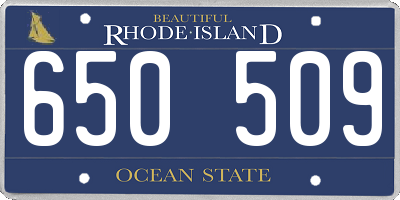 RI license plate 650509