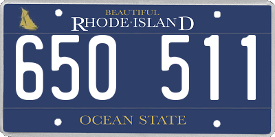 RI license plate 650511