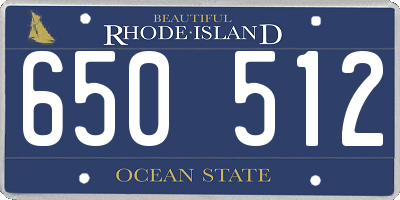 RI license plate 650512