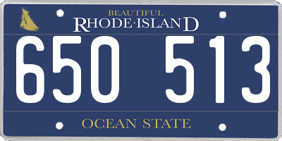 RI license plate 650513