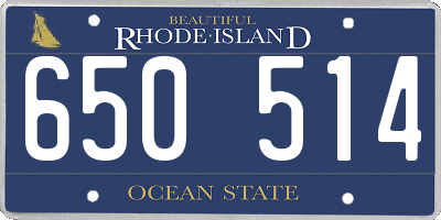 RI license plate 650514
