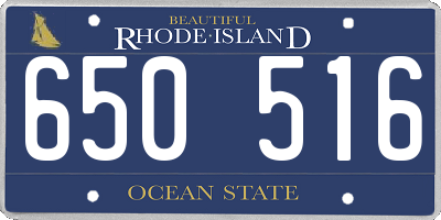 RI license plate 650516
