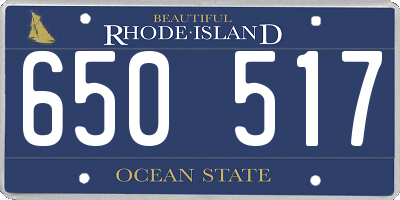 RI license plate 650517