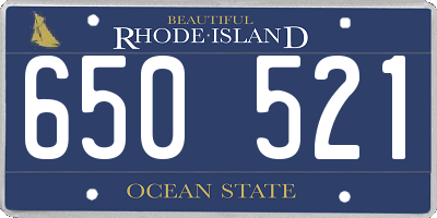 RI license plate 650521