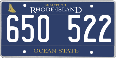 RI license plate 650522