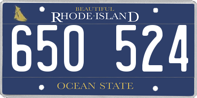 RI license plate 650524