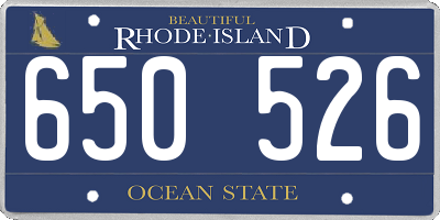 RI license plate 650526