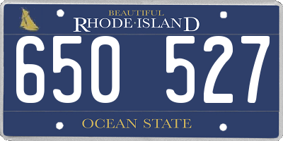 RI license plate 650527