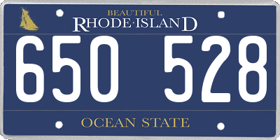 RI license plate 650528