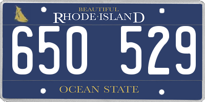 RI license plate 650529