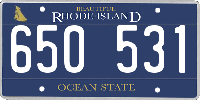RI license plate 650531