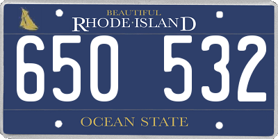 RI license plate 650532