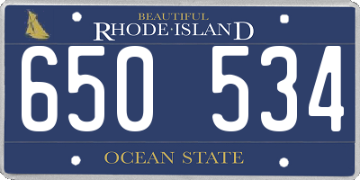 RI license plate 650534