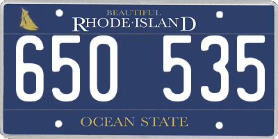 RI license plate 650535