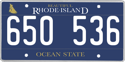RI license plate 650536