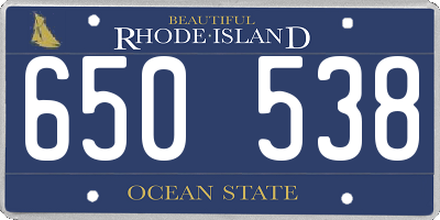 RI license plate 650538
