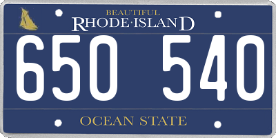 RI license plate 650540