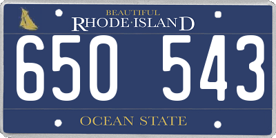 RI license plate 650543