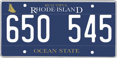 RI license plate 650545