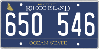 RI license plate 650546