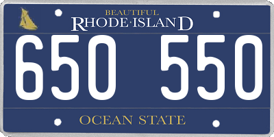 RI license plate 650550