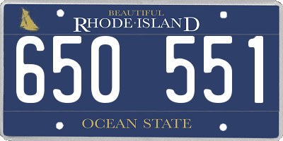 RI license plate 650551