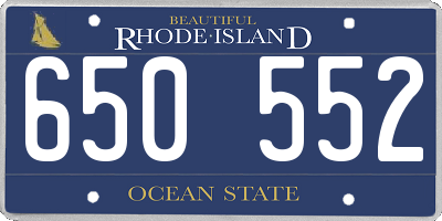 RI license plate 650552
