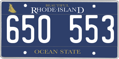 RI license plate 650553