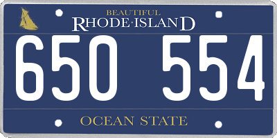 RI license plate 650554