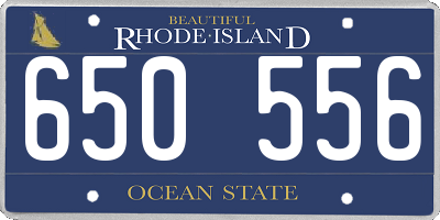 RI license plate 650556