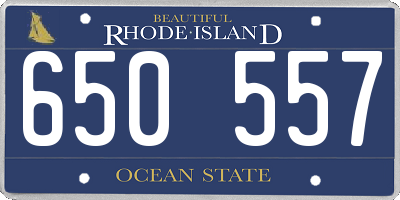 RI license plate 650557