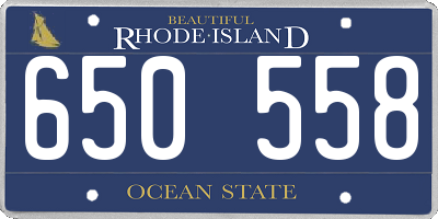 RI license plate 650558