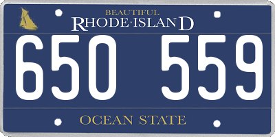 RI license plate 650559