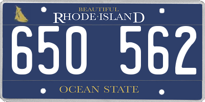 RI license plate 650562