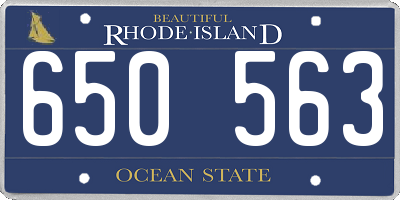 RI license plate 650563