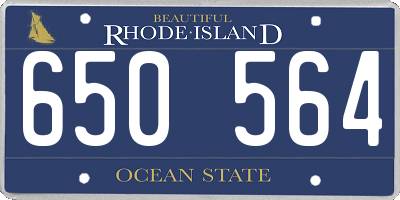 RI license plate 650564