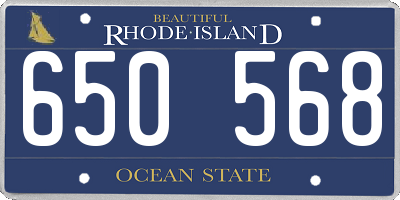 RI license plate 650568