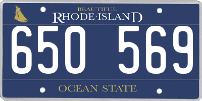 RI license plate 650569