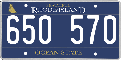 RI license plate 650570
