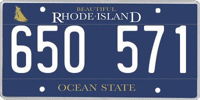 RI license plate 650571