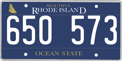 RI license plate 650573