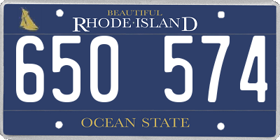 RI license plate 650574