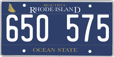 RI license plate 650575