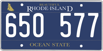 RI license plate 650577