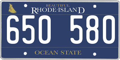RI license plate 650580